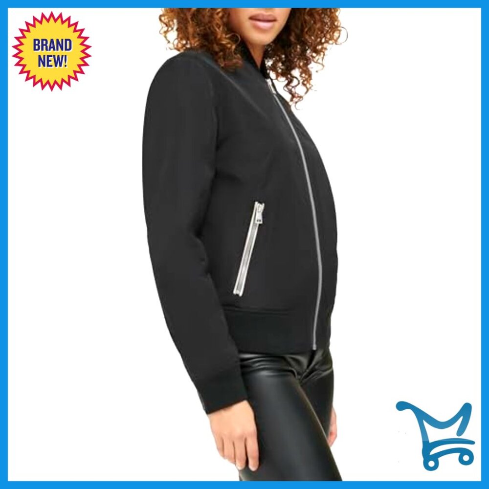 Bomber Jacket Lightweight Polyester Rib Knit Trim… - image 2
